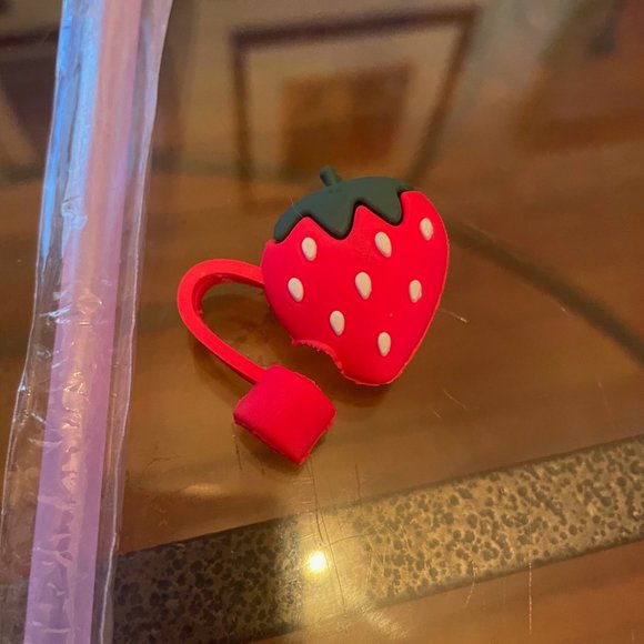 Starbucks Barbie Pink Straw and Strawberry Topper Set - Picture 4 of 4